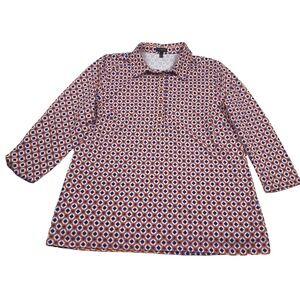 Talbots Womens Size Medium Pullover Shirt Top Performance Fabric Classic‎ Preppy